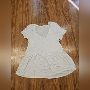 White Oversized Women's SemiSheer Ruffled T-shirt Y2K 90s Whimsigoth Cottagecore